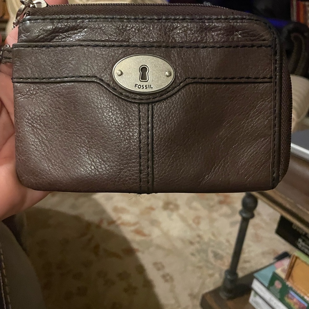 Fossil Brown Leather wristlet